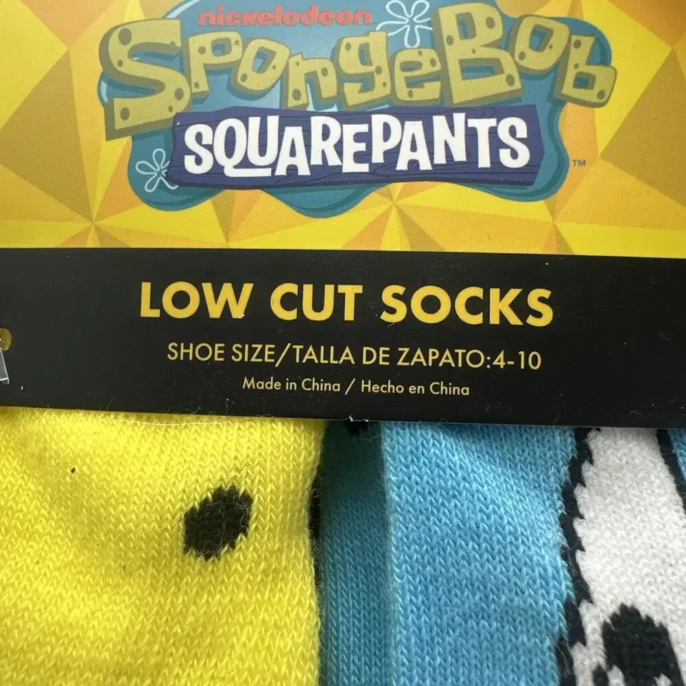 Nickelodeon SpongeBob Square Pants Low Cut SocksSize 4-10